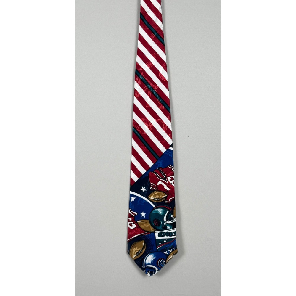 Town Craft Necktie Mens OS Blue Red Excellent Vintage Football Stars USA Made